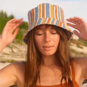 🐚 SOLD 🐚 MOLLUSK SURF • Multicolored Striped Bucket Hat
